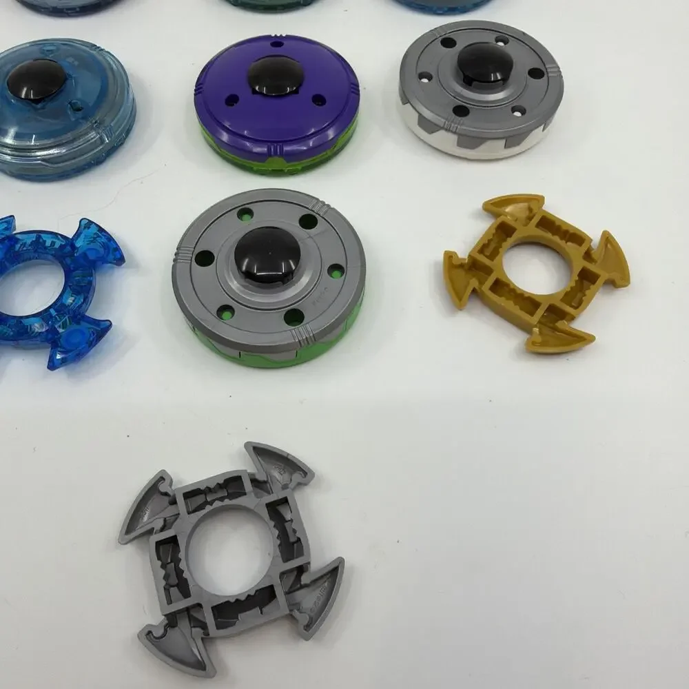 Lot of 7 LEGO Ninjago Spinners w/ 3 Character Toppers Spinjitzu Accessories